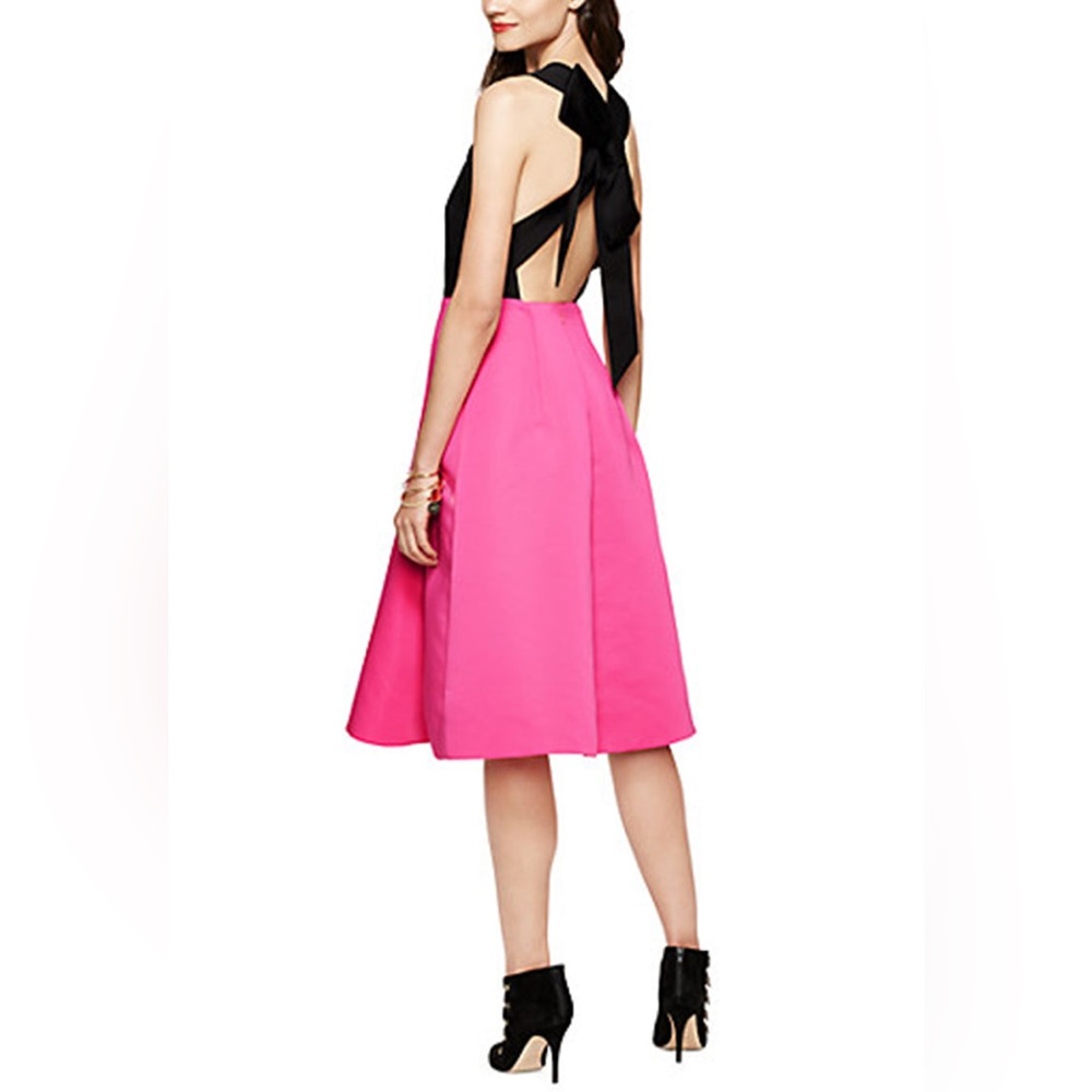 Kate Spade Colorblock Pink Black Bow Dress